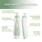 haakaa Baby Nail Trimmer Electric Baby Nail Clippers Kit for Newborn, Toddler or Adults Fingernails and Toenails Care, Baby Nail Care Set & Extra 4 Replacement Pads Combo - Meadow