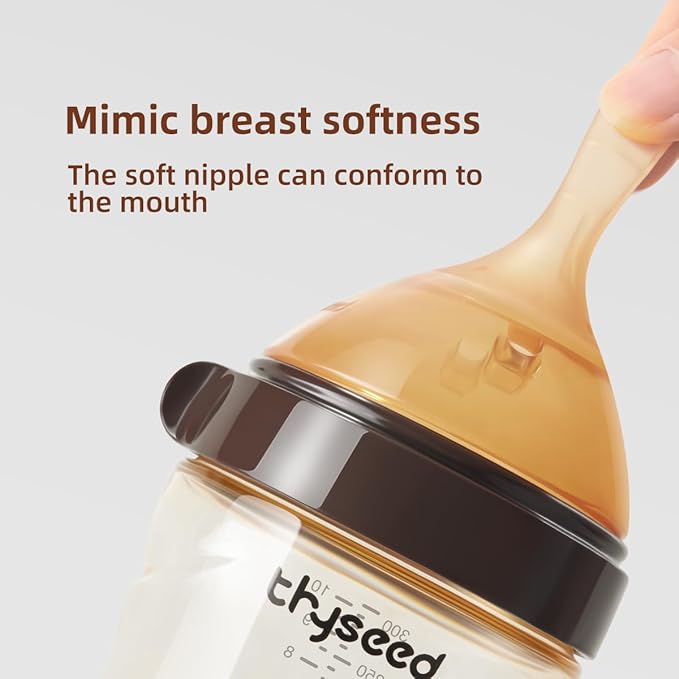 PPSU Natural Breast-Like Bottle with Nipple(10 Months+),10oz，2pack