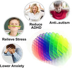 Fidget Toys ， Fidget Worm Toy,Stress Relief Fidget Toys for Kids&Adults,Elastic Mesh Toys,Sensory Slug Fidget Toy,Resistance Fidget Toys,Anxiety Relief Toys (Colorful red)