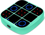 Tic-Tac-Toe Bolt Game, 4-in-1 Handheld Puzzle Game Console, Electronic Tic-Tac-Toe Toy, Educational and Memory Growth, Portable Travel Games for Car Ride, Board Games for Kids and Adults (Cyan)