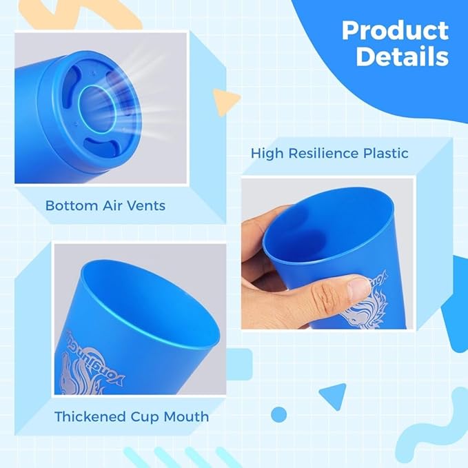 yeesport 24 Pcs Sport Stacking Cups, Sport Training Game for Challenge Competition, Plastic Stacking Cups, Classic Family Game for Kids and Adults, Blue+Green