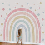 Colorful Polka Dot Wall Decals 36 PCS, Watercolor Dots Wall Sticker for Girls Bedroom Removable Wall Decals Nursery Kids Room Decor (6 Sheets)