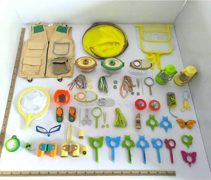 STEM Outdoor Exploration Kit for Kids Ages 3-12, 21PCS Bug Catcher Set with Pop-Up Tent Binoculars Magnifying Glass Camping Adventure Educational Toys Gift for Boys Girls Bug Catcher Kit for Toddlers