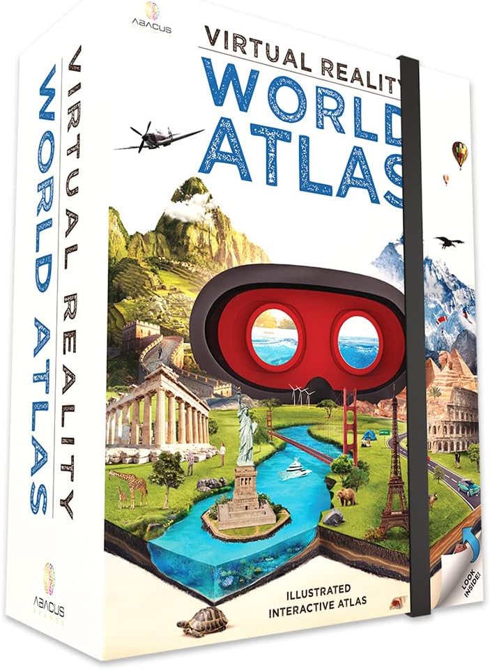 Virtual Reality World Atlas Gift Box - Illustrated Interactive VR Atlas and STEM Learning Activity Set - for Ages 8 and Up