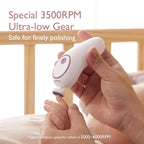 Momcozy Baby Nail File Electric, Rechargeable Baby Nail Clipper, Gentle Baby Nail Trimmer Electric with Night Light, 7 Grinding Head Replacement Pads, Pink