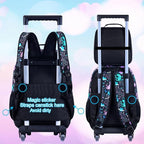 Kids Rolling Backpack for Girls, Roller Wheeled Bookbag - Wheeled Elementary School Bag