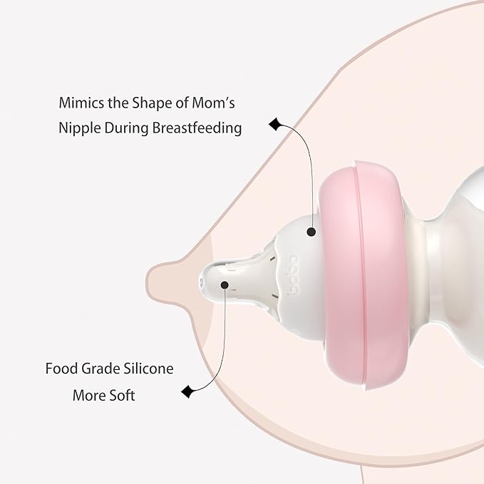 YOHKOH Newborn Glass Baby Bottles with Slow Flow Nipple for 0+ Months, Wide Neck Feeding Bottle, 2.7oz/80ml (Red, 2.7oz (Pack of 4))