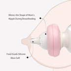 YOHKOH Newborn Glass Baby Bottles with Slow Flow Nipple for 0+ Months, Wide Neck Feeding Bottle, 2.7oz/80ml (Red, 2.7oz (Pack of 2))