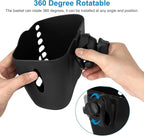 Accmor Stroller Cup Holder Basket, Universal Cup Holder, Bike Bottle Holder, 360° Rotatable Large Caliber Drinks Holder for Stroller, Bike, Wheelchair, Walker