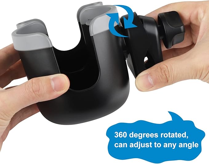 Accmor Stroller Cup Holder with Phone Holder, Bike Cup Holder, Universal Cup Holder for Uppababy Nuna Doona Strollers, 2-in-1 Cup Phone Holder for Stroller, Bike, Wheelchair, Walker, Scooter