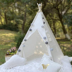 Teepee Tent for Kids-Portable Children Play Tent Indoor Outdoor (White)