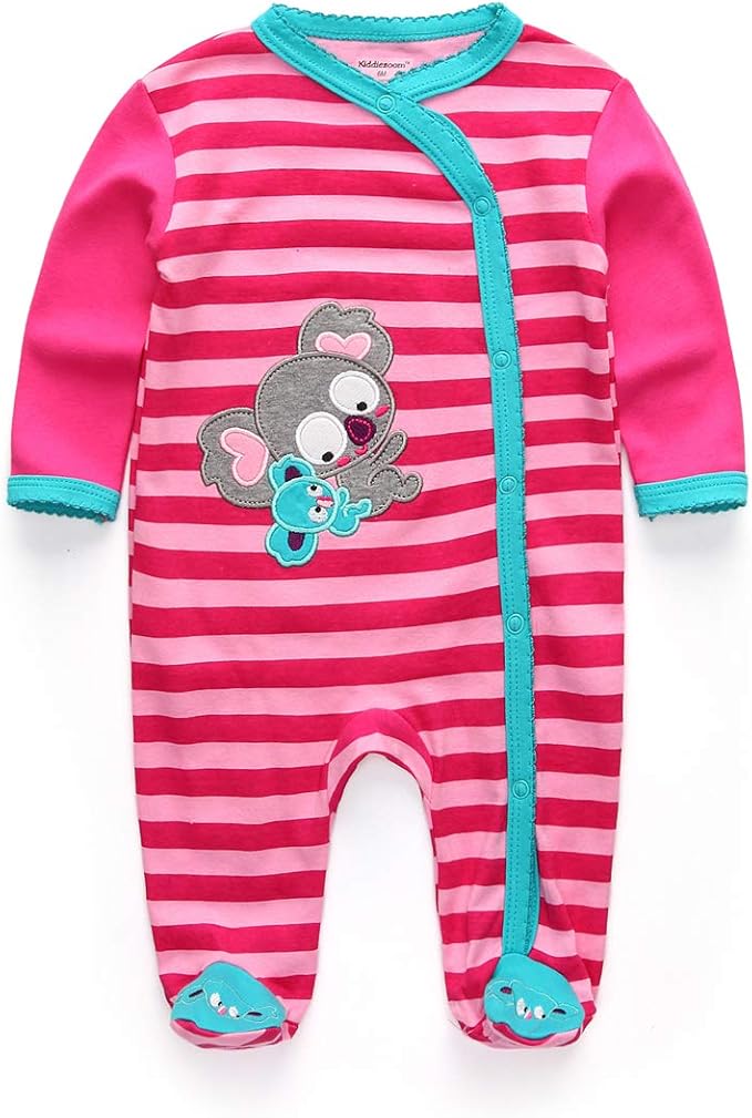 Kiddiezoom Baby and Toddler Boys'Snug Fit Footed One-Piece Romper Jumpsuit Cotton Cotton Footed Outfit