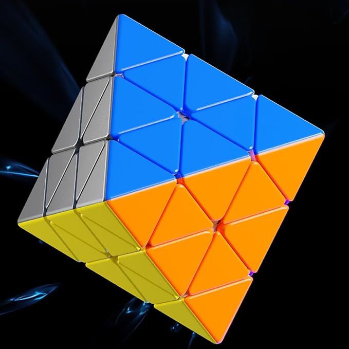 Pyramid Speed Cube Face Turning Octahedron Cube Octahedron stickerless Speed Cube Puzzle Triangle Magic Cube Puzzle Toy for Kids and Adults