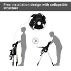 INFANS High Chair for Babies & Toddlers, Foldable Highchair with Multiple Adjustable Backrest, Footrest and Seat Height, Removable Tray, Detachable PU Leather Cushion, Built-in Rear Wheels (Black)