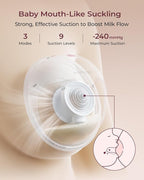 Momcozy M5 Lite Hands-Free Wearable Breast Pump, DoubleFit Flange for Baby-Like Comfort, 3 Modes & 9 Suction Levels, No Flange Insert or Hard Carry Case, 24mm, 2-Pack, Cozy Red