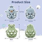 Baby Teething Toys Silicone Teethers - Babies Toys Chew Toys Food Grade Silicone for Sucking Needs, BPA Free for 0-6 6-12 Months(Blue Green)