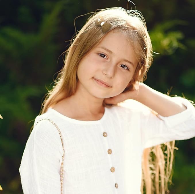 Hair Clips for Girls 16 Pcs No Slip Assorted Barrettes for Kids Bows Orange Brown Cute Hair Accessories for Little Girls Teens Toddlers Child Kids Gifts