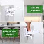 Tuanse 30 Pcs Cabinet Locks Invisible Safety Drawer Latches with Screws Self Adhesive Cabinet Drawer Locks for Home Kitchen Furniture Door Latches(White)