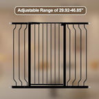 ALLAIBB Black 40.55" Extra Tall Wide 29.92-46.85" Baby Gate Pressure Mounted Walk Through Child Kids Safety Toddler Tension Pet Dog Gates with Extension for Doorways Kitchen