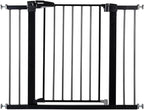 BABELIO 36-57" Extra Wide Baby/Dog Gate, Auto Close for The House, Stairs and Doorways, Pressure Mounted for Pet with Large Walk Thru Door, No Need Tools and Drilling, Black