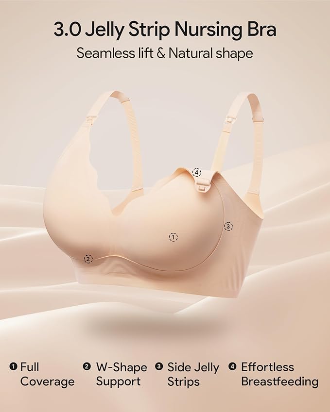 HBselect 3Pack Nursing Bras for Breastfeeding Seamless Scalloped Maternity Bras for Pregnancy Ultra Comfort Sleep Bras