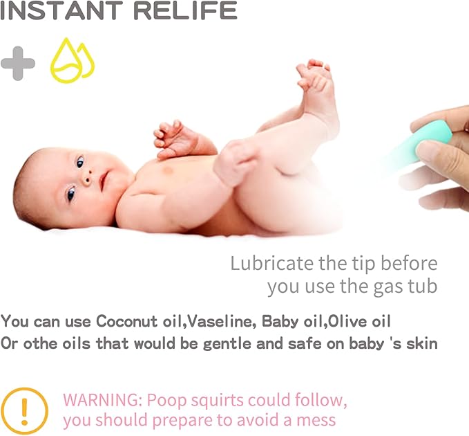 Gas and Colic Reliever for Babies, 20 Count Natural Solution Effective Instant Constipation Gas Relief for Babies Boys Girls Colic and Gas Relief, Green