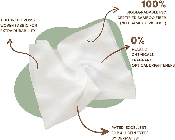 Terra Bamboo Dry Baby Wipes: Biodegradable Bamboo Fiber Wipes, Unscented, Sensitive Skin, 1 Pack of 48