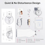 TSRETE Breast Pump, Double Wearable Breast Pump, Electric Hands-Free Breast Pumps with 2 Modes, 9 Levels, LCD Display, Memory Function Rechargeable Double Milk Extractor-24mm Flange, White