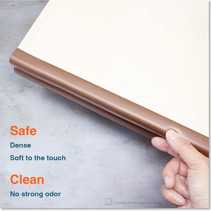 Roving Cove Slim-Fit Edge Protector for Baby Proofing (9ft Small Edge Only), Soft Rubber Foam, Furniture Edge Bumper Guard, Desk Edge Cushion, 3M Adhesive, Coffee Brown