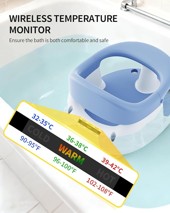 Baby Bath Seat for Babies 6 Months & Up, Bath Seats for Babies Sitting Up, 3 Baby Bath Toys, Open Design, Non-Slip, Compact Toddler Bath Seat.