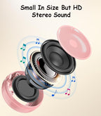 EWA Portable Mini Metal Karaoke Machine, Bluetooth Karaoke Speaker with 2 Wireless Microphones, Ideal Gifts for Girls Boys Family Home Party Birthday Christmas Toys Gifts-(Pink)