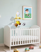 FEISIKE Baby Crib Mobile with 35 Lullabies, 3 Modes Rotation & Music, Soother Toy Adjustable Volume, Sport-Themed Nursery Decor Musical Mobile for Crib or Bassinet