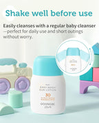 Baby Kids Easy Wash Sun Lotion SPF 30 & Cooling Gel Cream - Zinc Oxide Mineral Sunscreen & 3-Second Soothing Relief - Vegan Hypoallergenic for Sensitive Skin, 2.11oz & 3.38oz