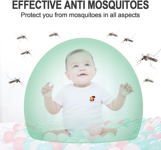 Mosquito Repellent Stickers 240 Pcs Natural Mosquito Patches for Kids and Adults with 5 Pack Individually Wrapped Mosquito Repellent Bracelets for Outdoor Camping Traveling Fishing