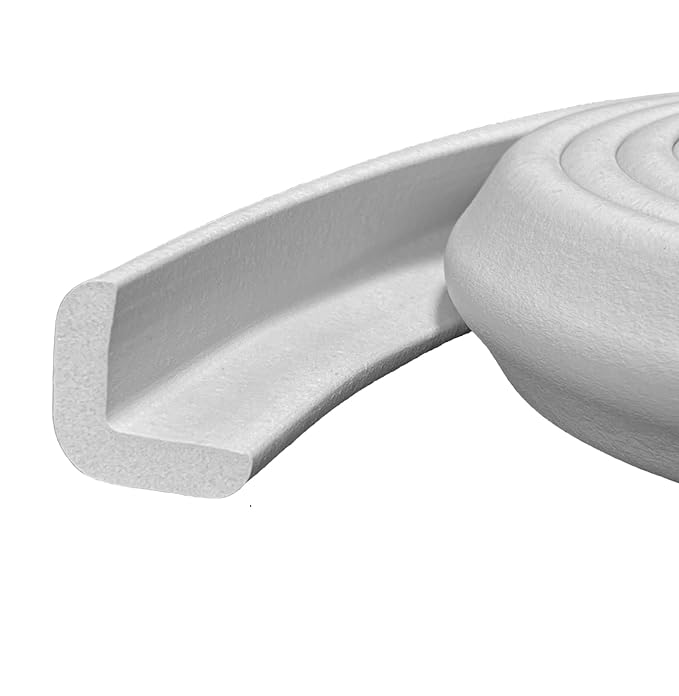 Kidkusion Baby Proof Edge Guards for Safety | Made in The USA | 18 Feet | Soft Gray | Edge Protectors for Furniture, Tables, Fireplaces | Heavy Duty Tape Included