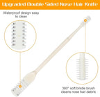 12 Pcs 2-in-1 Nasal Hair Cutter, Double Sided Manual Nose Hair Trimmer with Soft Cleaning Brush Head Portable 360° Rotating Upgrade Nose Hair Knife for Women Men (Cream)