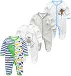 Kiddiezoom Baby and Toddler Boys'Snug Fit Footed One-Piece Romper Jumpsuit Cotton Cotton Footed Outfit