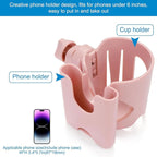Accmor Universal Cup Holder, Stroller Cup Holder with Phone Holder, 360° Rotatable Large Caliber Designed Bottle Holder for Stroller, Bike, Wheelchair, Walker, Scooter