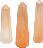 Amazing Gemstone Orange Selenite Crystal Towers ~ Natural Healing Crystal Point Obelisk for Reiki Healing and Crystal Grid (2" to 3" INCH)