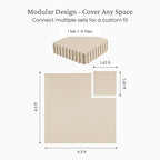 Toddlekind Solid Color Foam Play Mat 4x4 Baby Playmat. Stylish, Non-Toxic, Odorless, Plain Design Puzzle Play Mat 0m+ Clay(Beige)