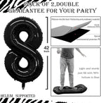 GOER Black Foil Balloons Number 8,Huge Number Balloons for 8th 18th 28th 38th 48th Birthday Party Supplies Anniversary Decorations (3 pcs,42 inch,32 inch,16inch)