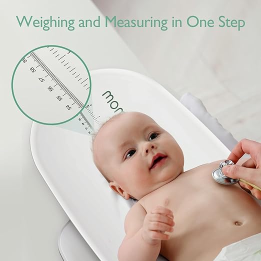 Momcozy Baby Scale, Multi-Function Scale for Body Weight&Height Measurement, Large Capacity for Toddler&Children&Pet&Adult, Perspectives Switch, Removable Tray, 5 Units, Digital LED Screen, Auto-Off
