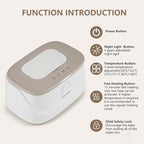 Baby Wipe Warmer, Wipe Warmer and Baby Wet Wipes Dispenser, 3 Temperature Control Large Capacity Wipes Warmer for Babies with Night Light (Gray+White)