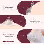 Momcozy 999 Silver Nursing Cups, Hole-Free Design, 999 Silver Nipple Shields, Breastfeeding Essentials, Silver Nipple Shields for Breastfeeding Newborns, Metal Nipple Shields, Regular Size