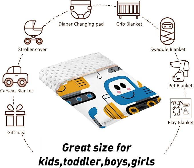 Personalized Baby Crib Bedding Set, Custom Name Cartoon Car Theme Nursery Bedding Set 3 Pcs, Baby Blanket Fitted Crib Sheet Changing Pad Cover, Personalized Nursery Decor Gift for Newborns Boys