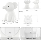 Cute Elephant Night Light for Kids, Adorable Room Decor for Boys Girls Birthday/Christmas Gifts, 5 Color, USB Rechargeable Silicone Night Lamp, Animal Lamp Gift, Safe Nursery Light for Toddlers