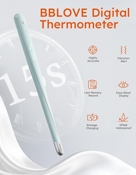 Thermometer for Adults and Kids, Medical-Grade Accurate Fast Reading Oral and Underarm Temperatures, Rechargeable Digital Thermometers with LED Display