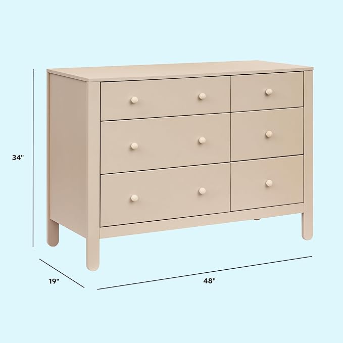 DaVinci Carter's Marisol 6-Drawer Dresser in Taupe/Washed Natural, GREENGUARD Gold Certified