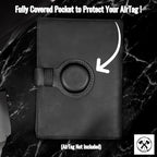 Genuine Leather AirTag Passport Holder and Wallet for Men and Women RFID Blocking for Secure Traveling and Documentation Organizer (Black)