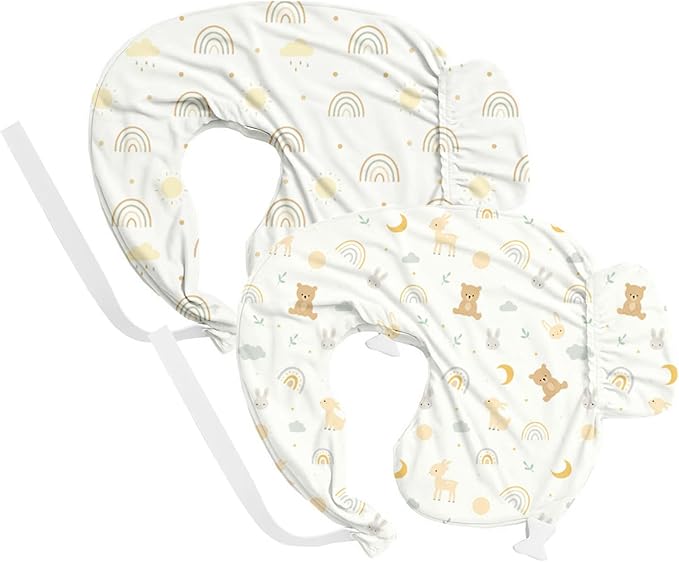 Nursing Pillow Covers Compatible with Breast Feeding Pillow Nursing Pillow (2 Pack Covers-Pillow NOT Included)